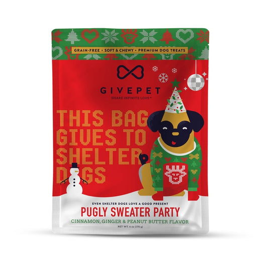 Pugly Sweater Party Dog & Cat Holiday Treats | 6 Oz. Bag
