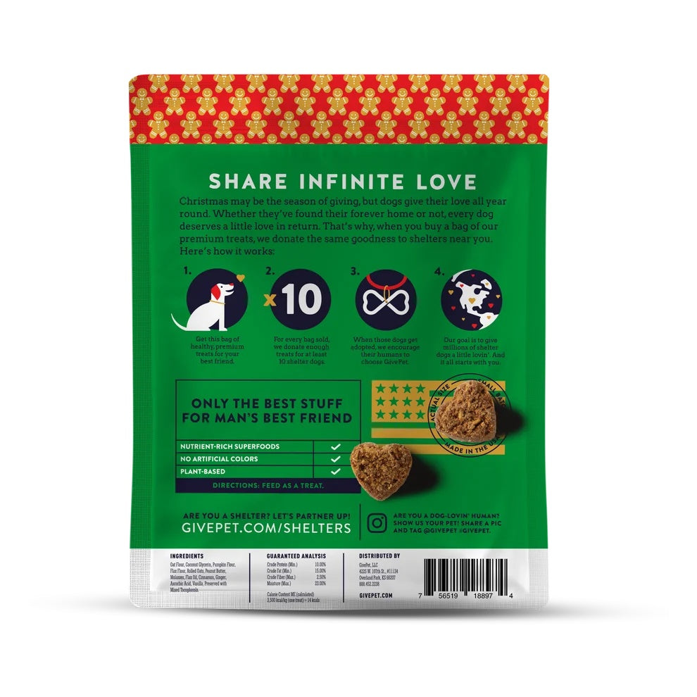 Gingerbone House Dog & Cat Holiday Treats | 6 Oz. Bag