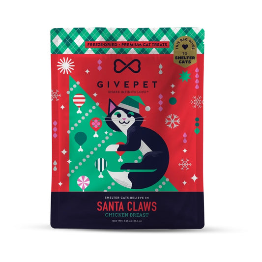 Santa Claws Dog & Cat Holiday Treats | 1.25 Oz. Bag