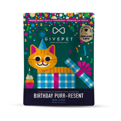 Birthday Purr-Resent Freeze-Dried Cat Treats | 1.25 Oz. Bag