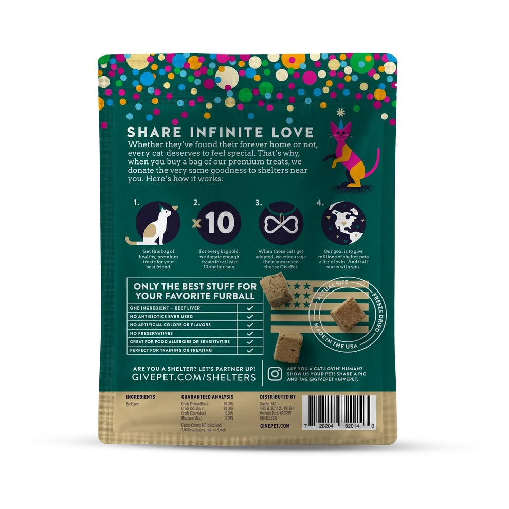 Birthday Purr-Resent Freeze-Dried Cat Treats | 1.25 Oz. Bag