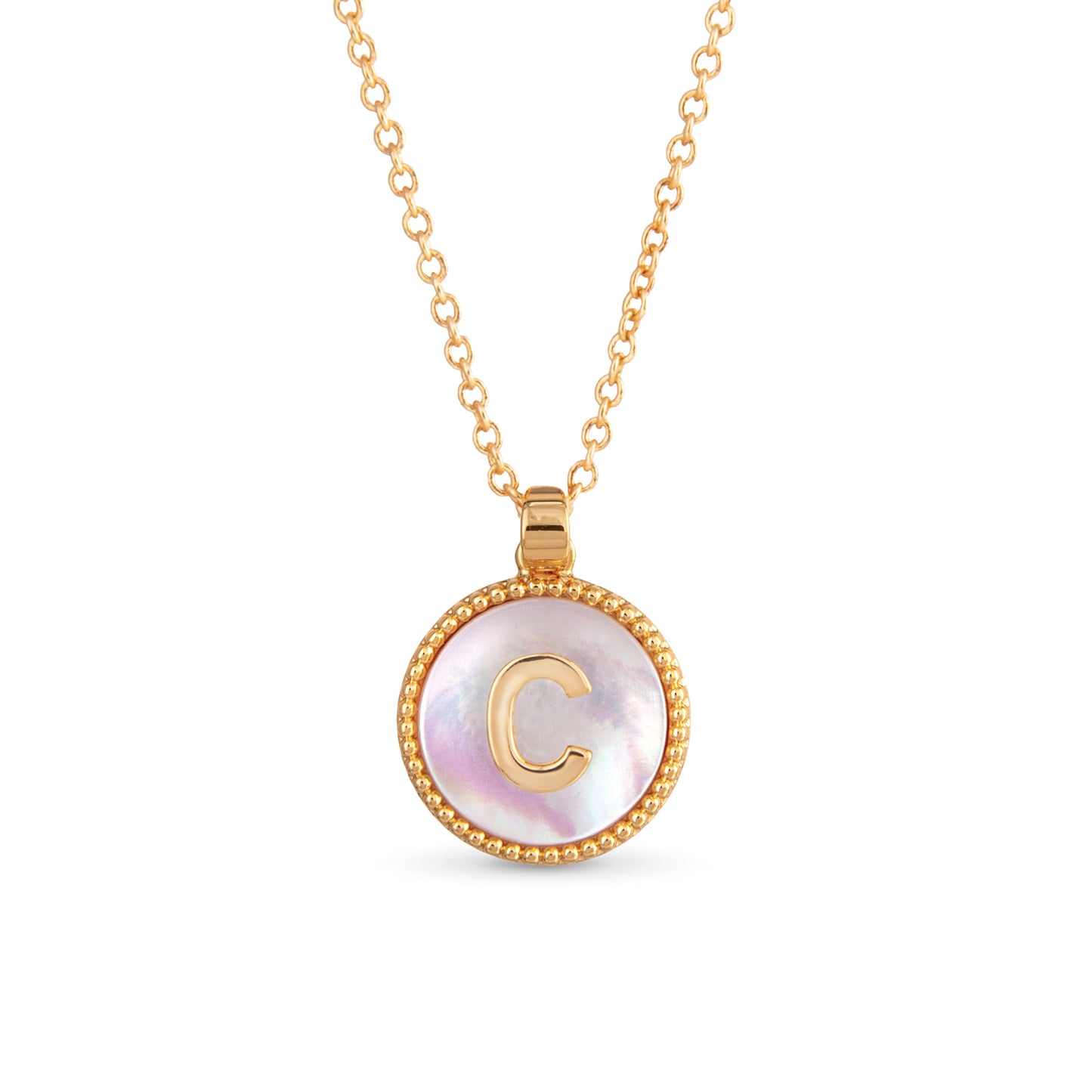 Mother of Pearl Initial Necklaces