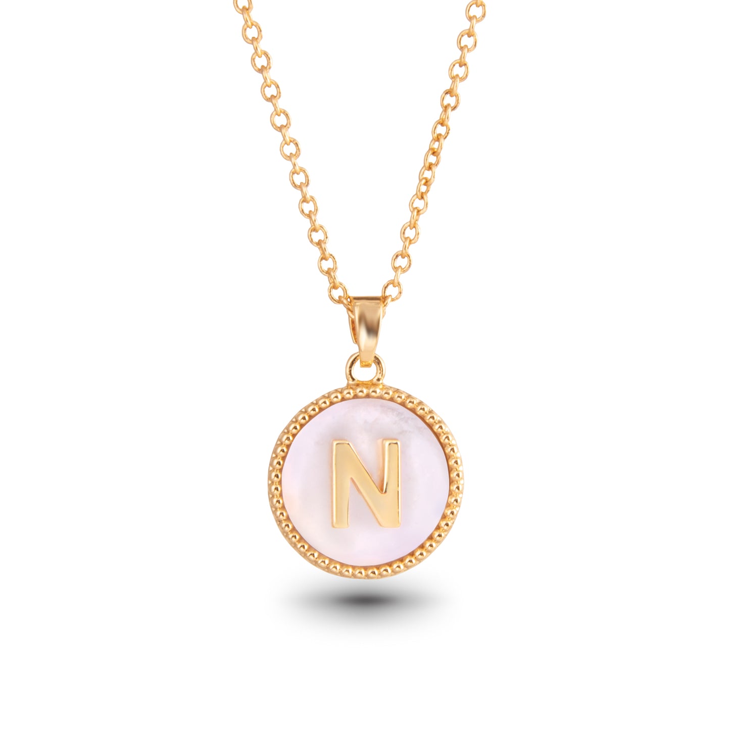 Mother of Pearl Initial Necklaces