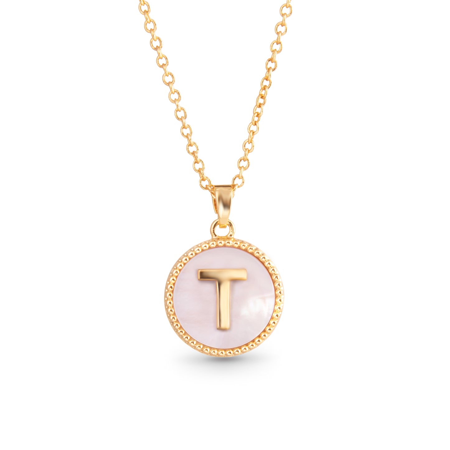 Mother of Pearl Initial Necklaces