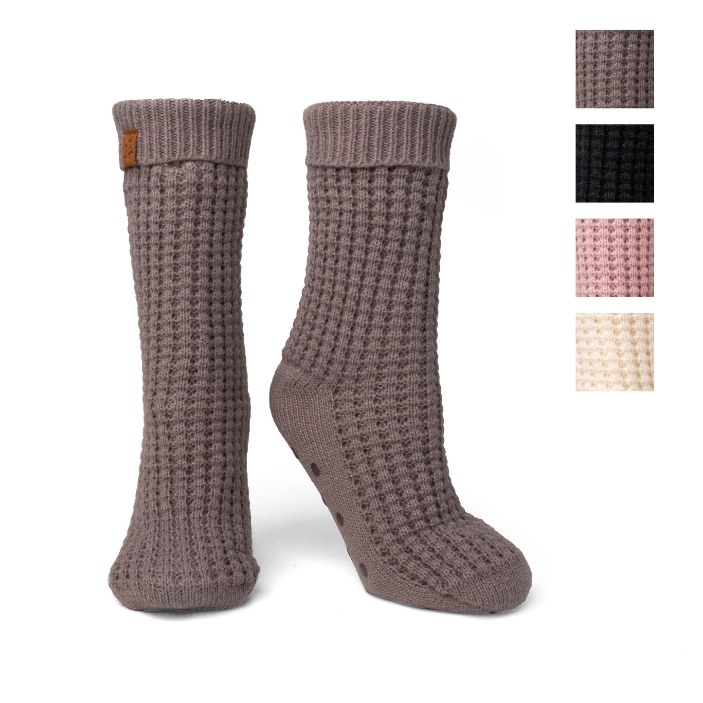 Juneau Waffle Knit Slipper Socks