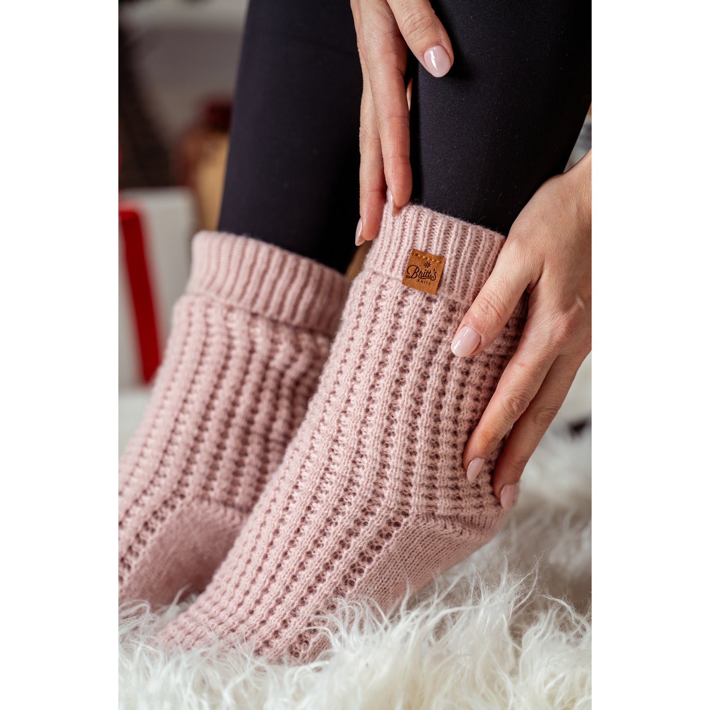 Juneau Waffle Knit Slipper Socks