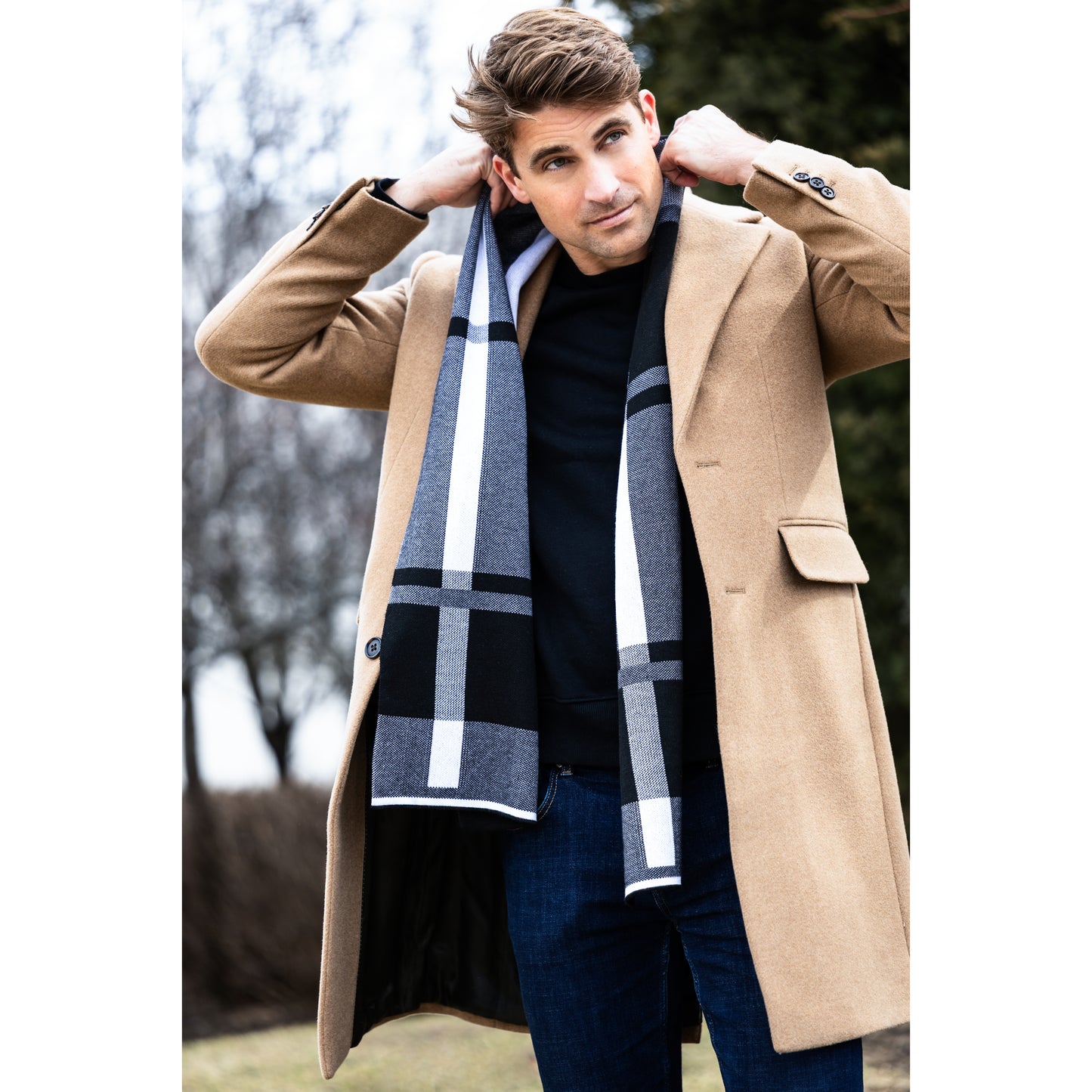 Gentleman's Plaid Knit Scarf