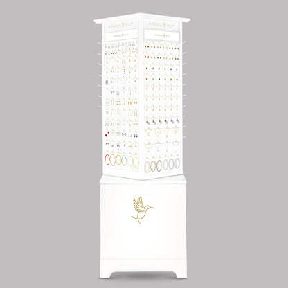 Pre-Fixed White SLIM Floor Fixture Display