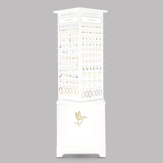 Pre-Fixed White SLIM Floor Fixture Display