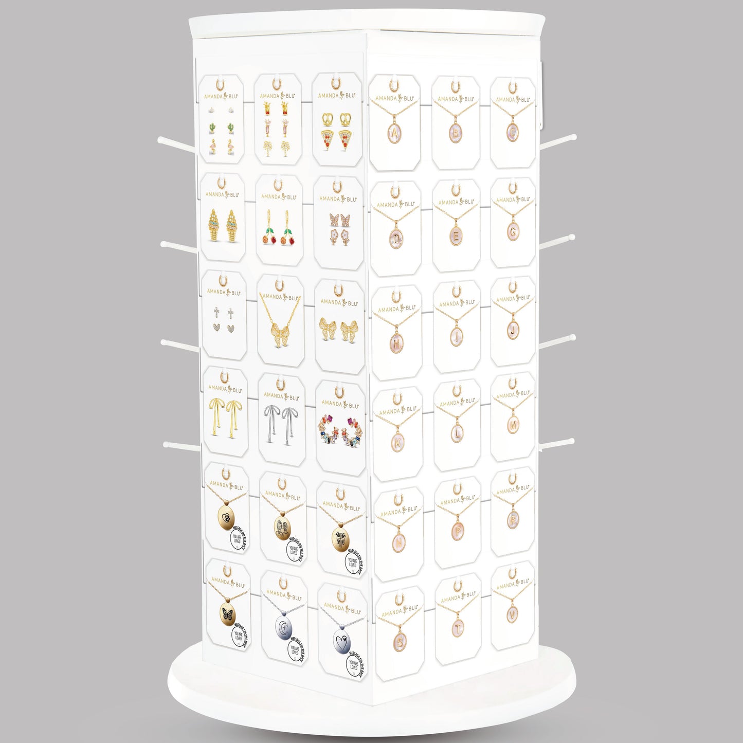 Pre-Fixed Medium White Countertop Fixture Display