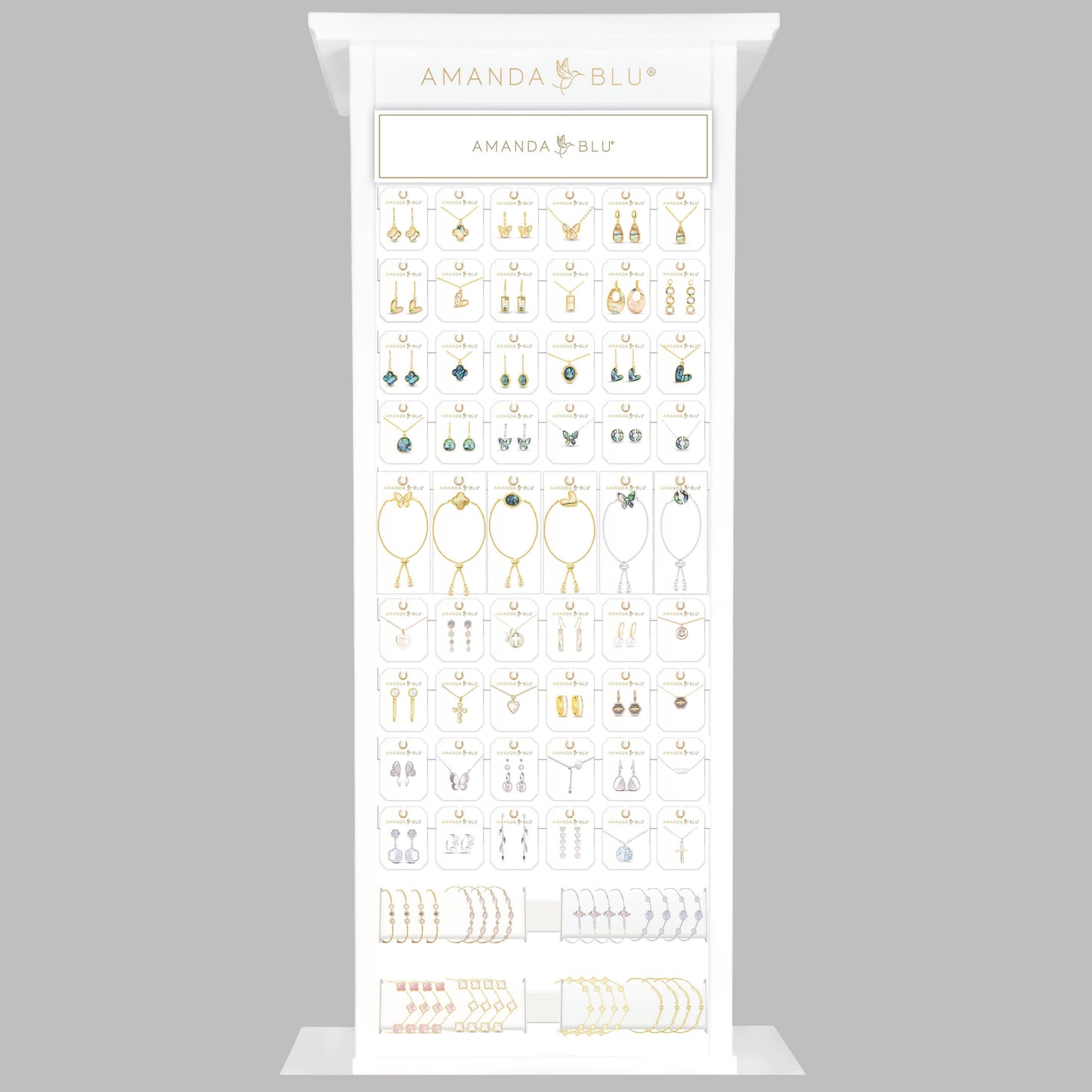 Pre-Fixed White SLIM Floor Fixture Display