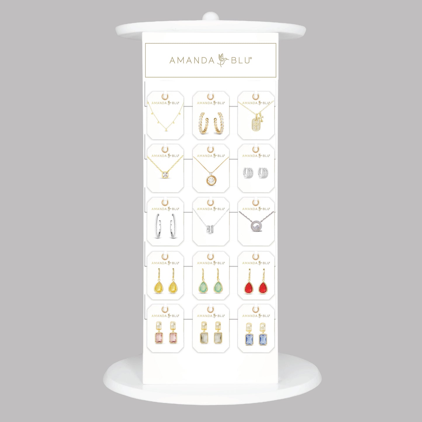 Pre-Fixed Medium White Countertop Fixture Display