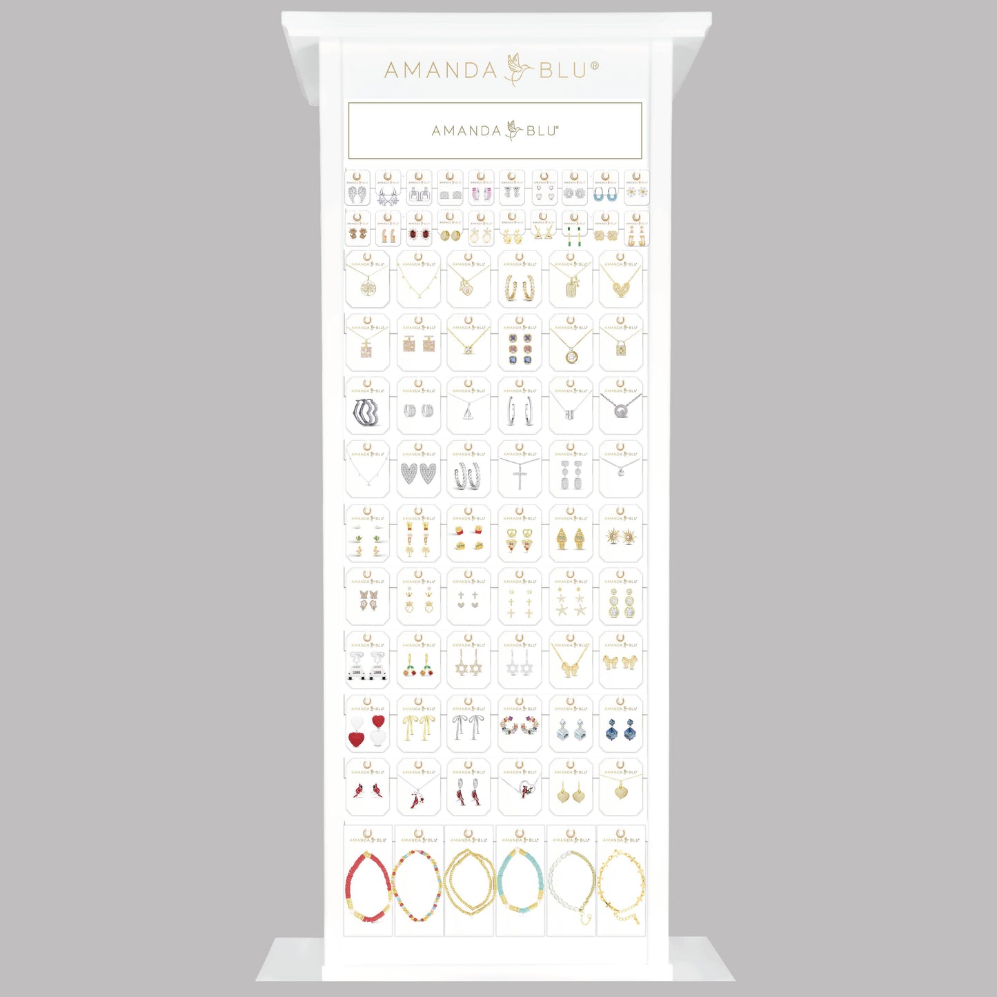 Pre-Fixed White SLIM Floor Fixture Display