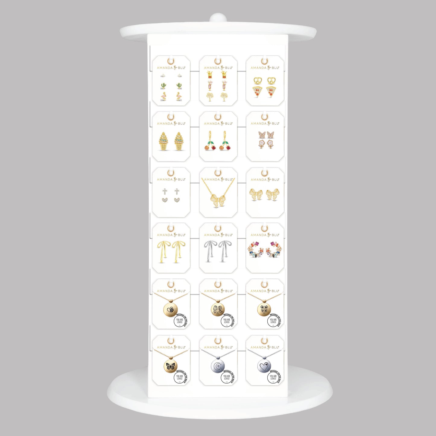 Pre-Fixed Medium White Countertop Fixture Display