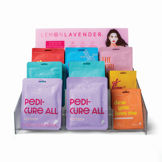 Tiered Counter Display For Lemon Lavender Skincare