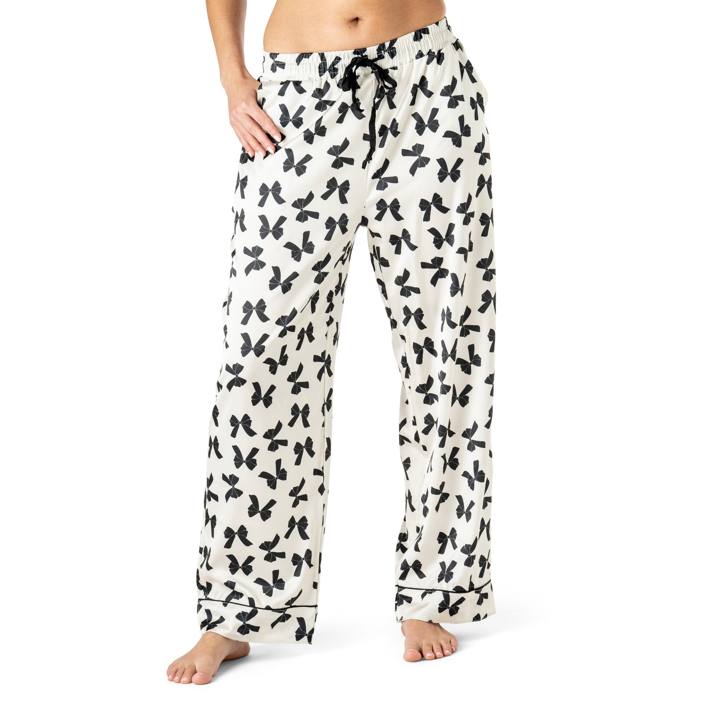 Bow So Lovely Satin Pajama Pants