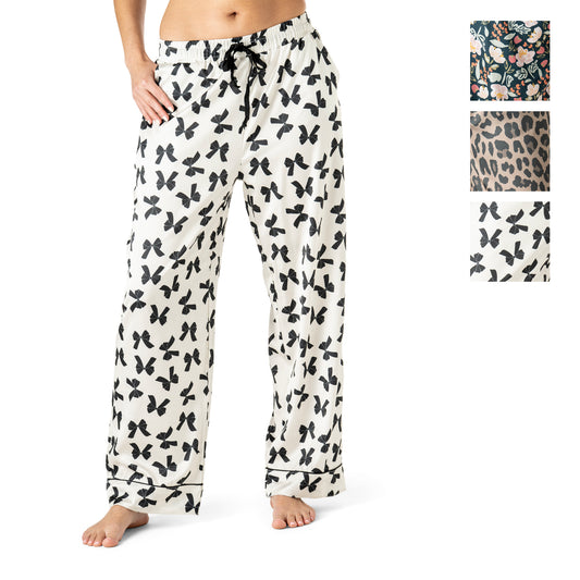 Bow So Lovely Satin Pajama Pants