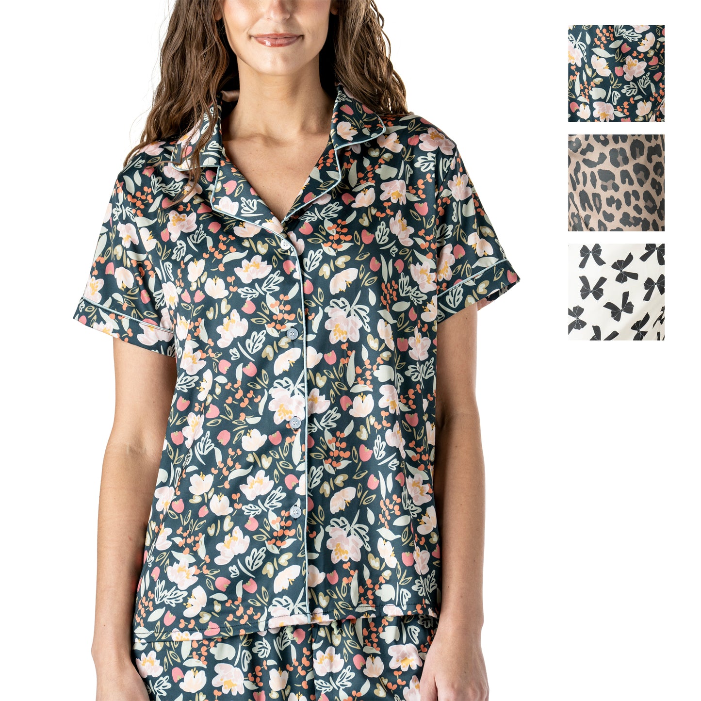 Bow So Lovely Satin Pajama Tops