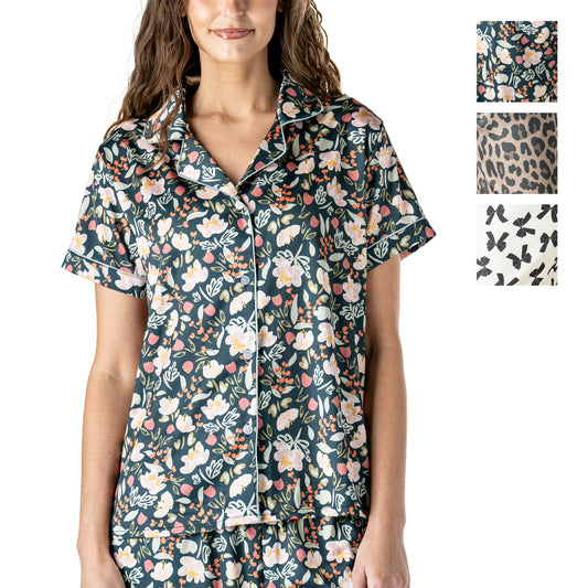 Bow So Lovely Satin Pajama Tops