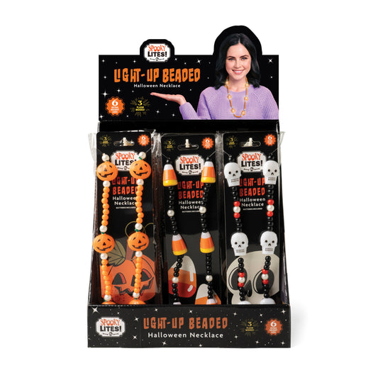 Spooky Lites! Light-Up Beaded Halloween Necklace