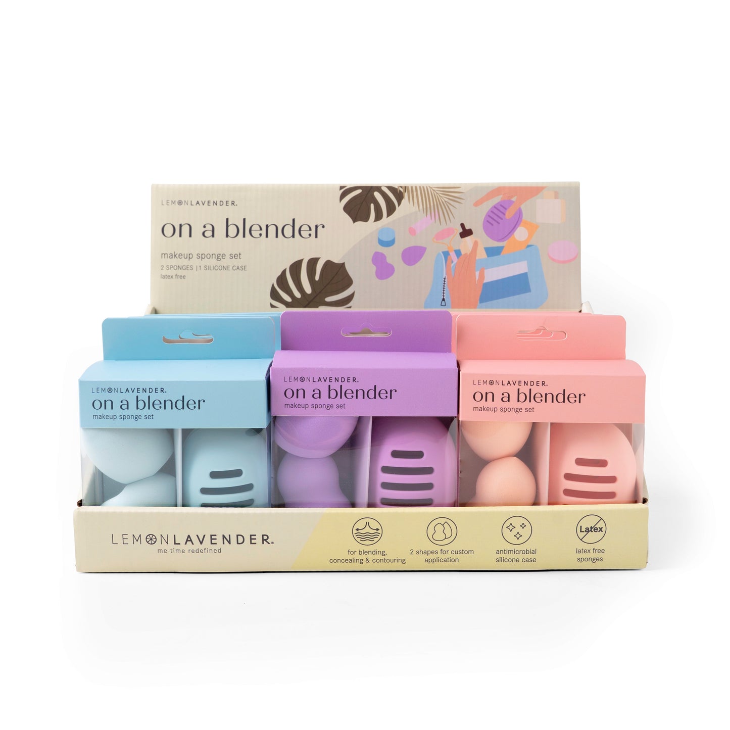 On A Blender Makeup Sponges And Case