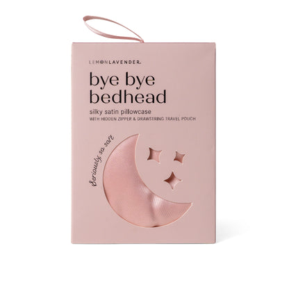 Pink satin pillowcase packaging with moon and star designs VERY SOFT