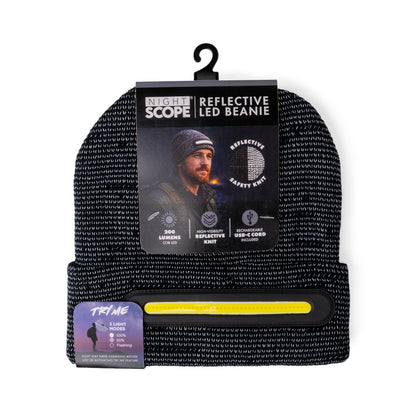Night Watch Reflective Rechargeable LED Beanie