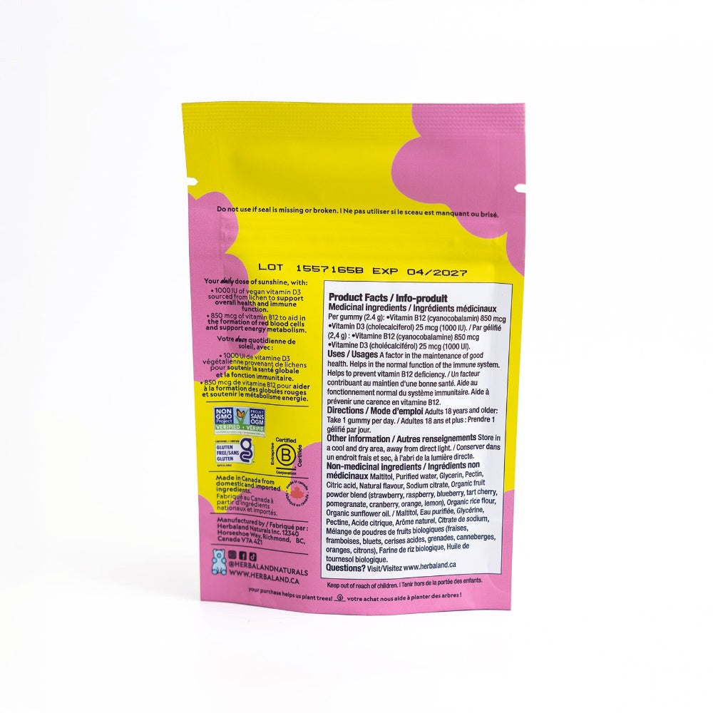 Travel Gummies Vitamin D & B12 10Ct