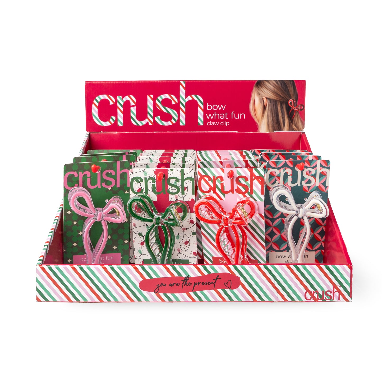 Xmas Bow What Fun Claw Clip