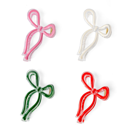 Xmas Bow What Fun Claw Clip