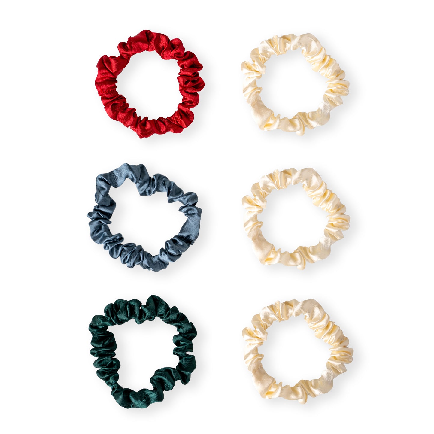 Xmas Pretty Festive Holiday Satin Scrunchies