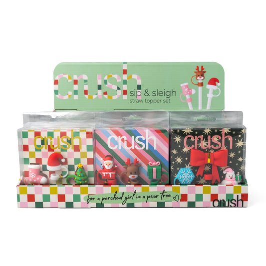 Xmas Sip & Sleigh Straw Topper Set