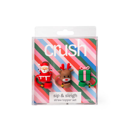 Xmas Sip & Sleigh Straw Topper Set