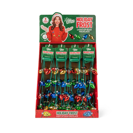 Lotsa Lites! Holiday Frost Light-Up Bulb Necklace