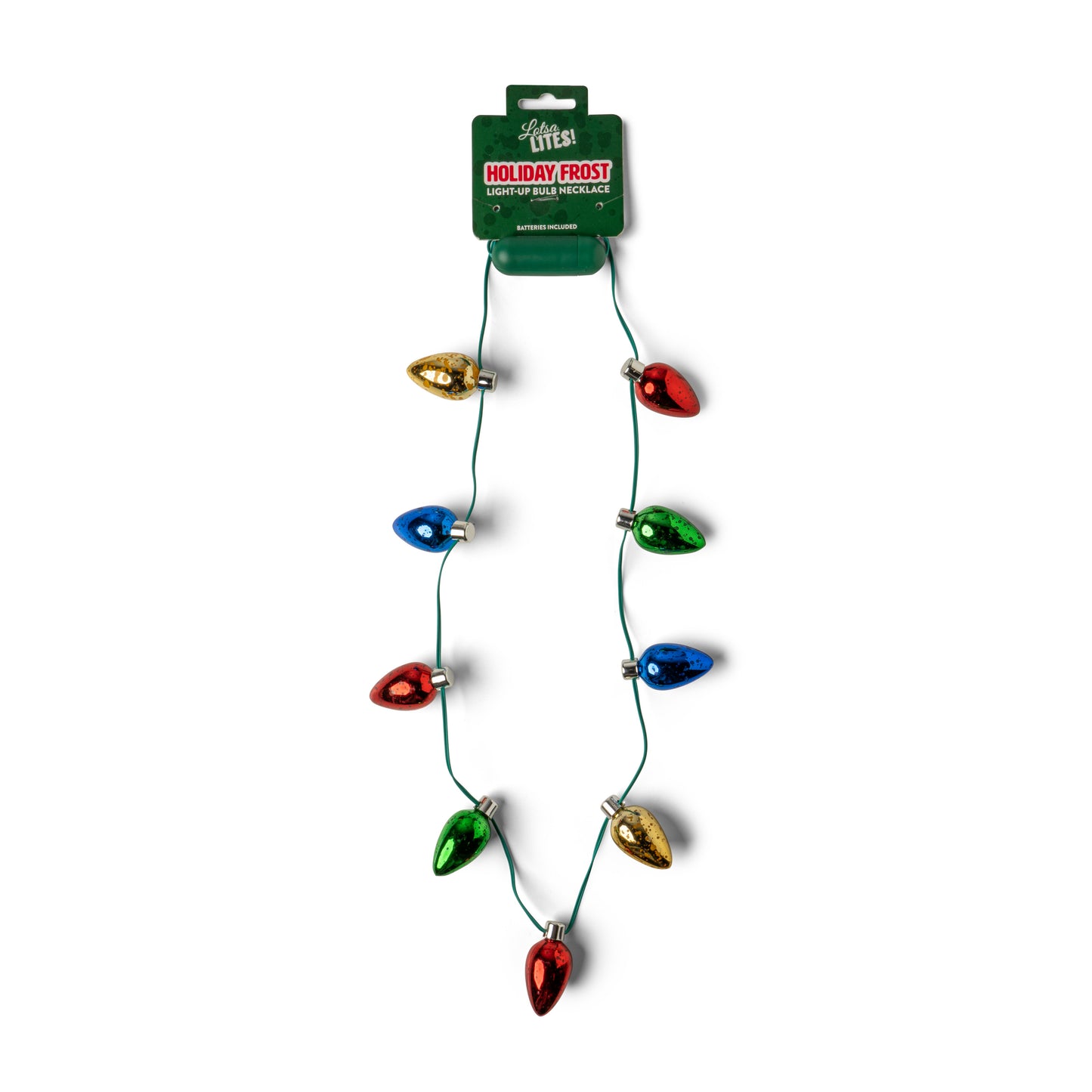 Lotsa Lites! Holiday Frost Light-Up Bulb Necklace
