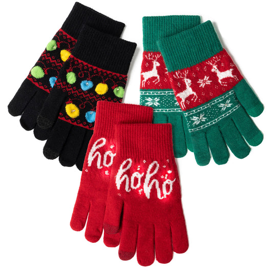 Lotsa LITES! Light-Up Holiday Gloves