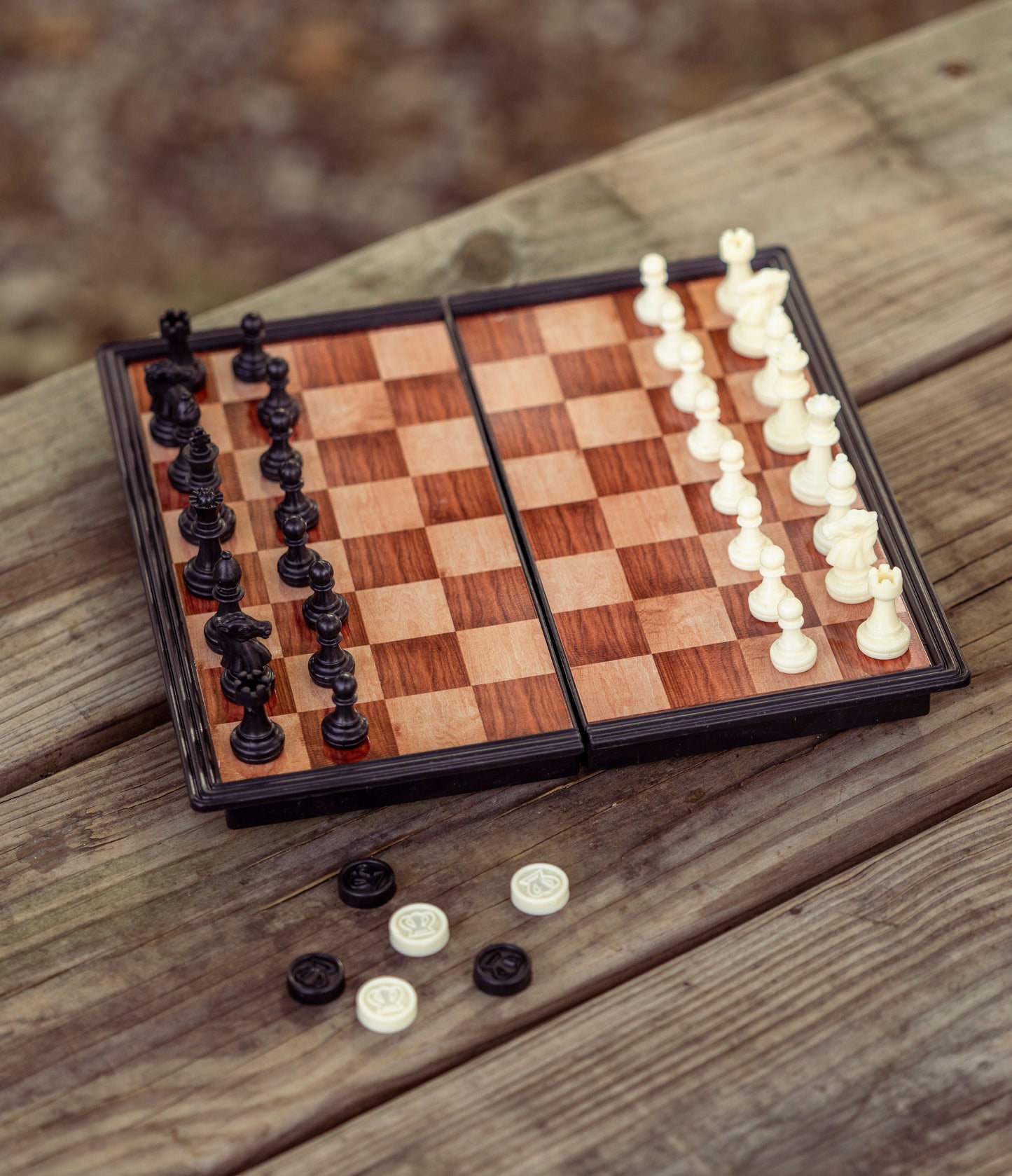King Of The Hill Magnetic Travel Chess And Checkers Set