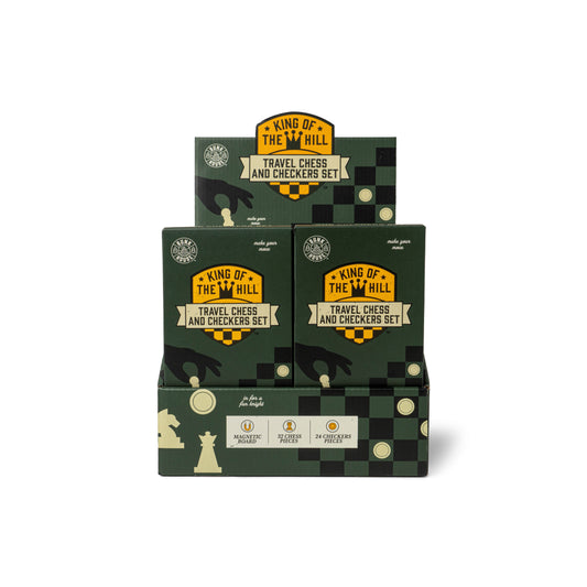 King Of The Hill Magnetic Travel Chess And Checkers Set