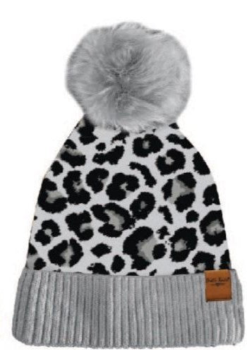 Snow Leopard Pom Hat