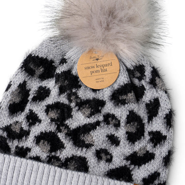 Snow Leopard Pom Hat