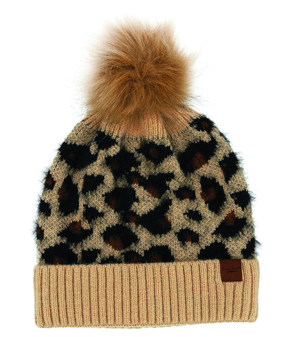 Snow Leopard Pom Hat