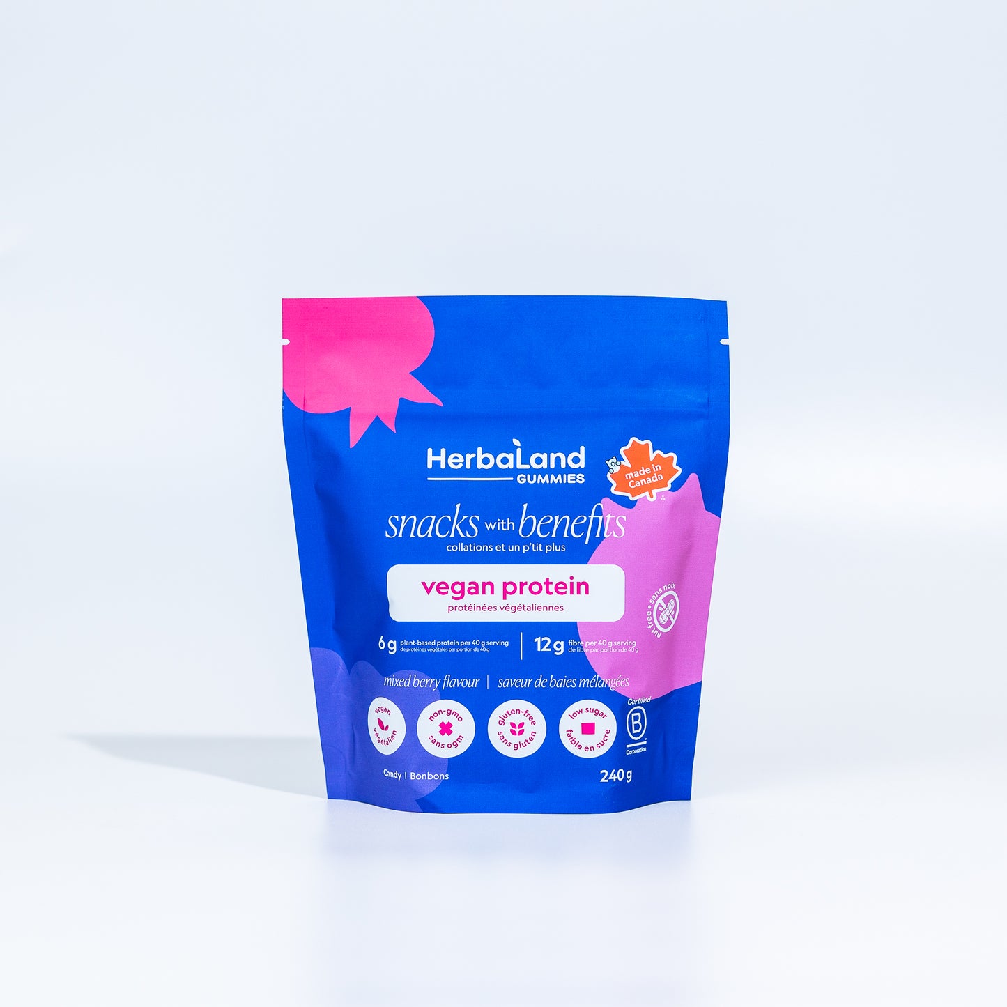 Snacks With Benefits Vegan Protein Mixed Berry Family Size 240G