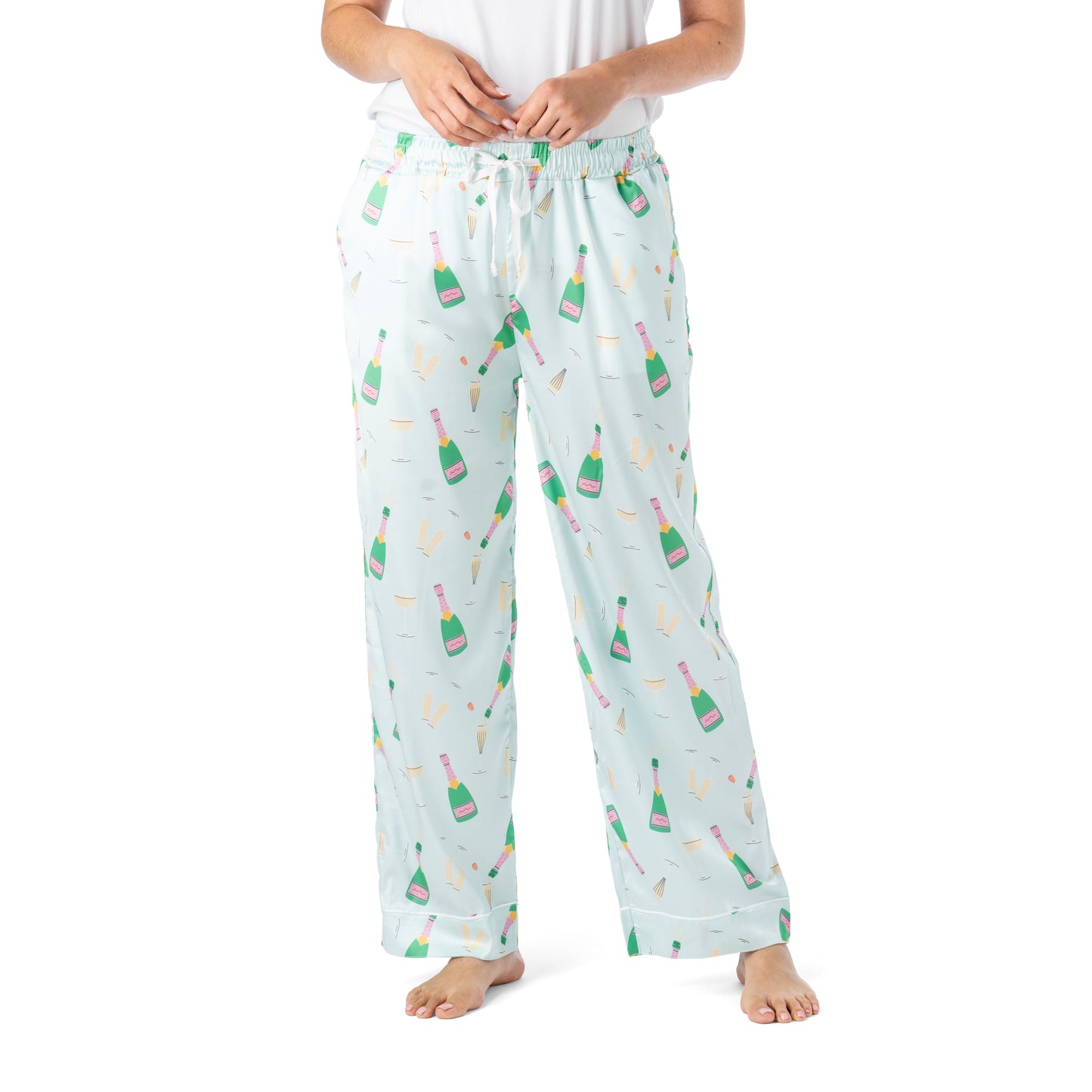 Boots & Bubbles Satin Pajama Pants