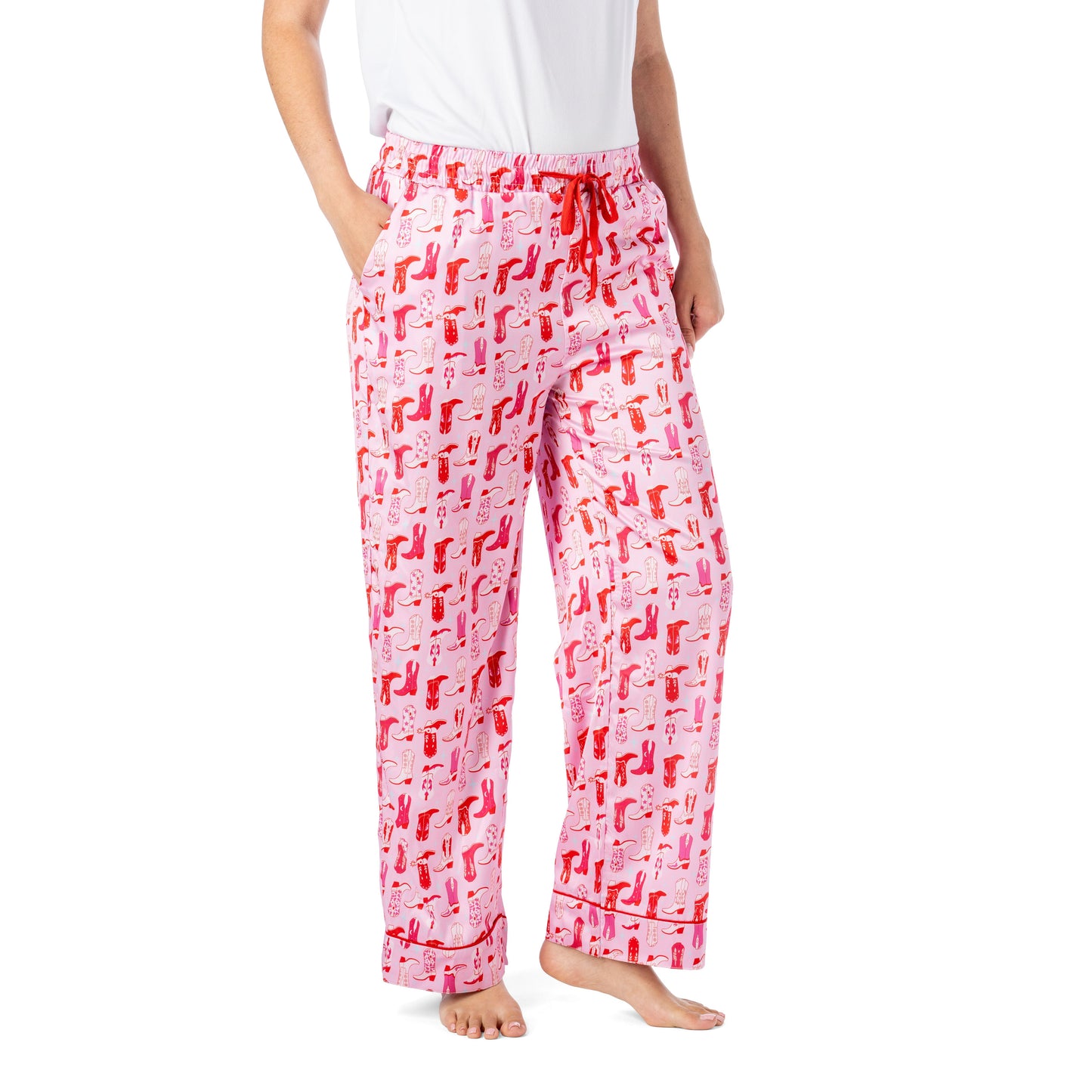 Boots & Bubbles Satin Pajama Pants