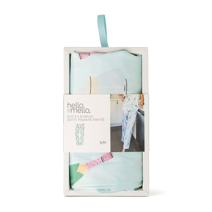 Boots & Bubbles Satin Pajama Pants