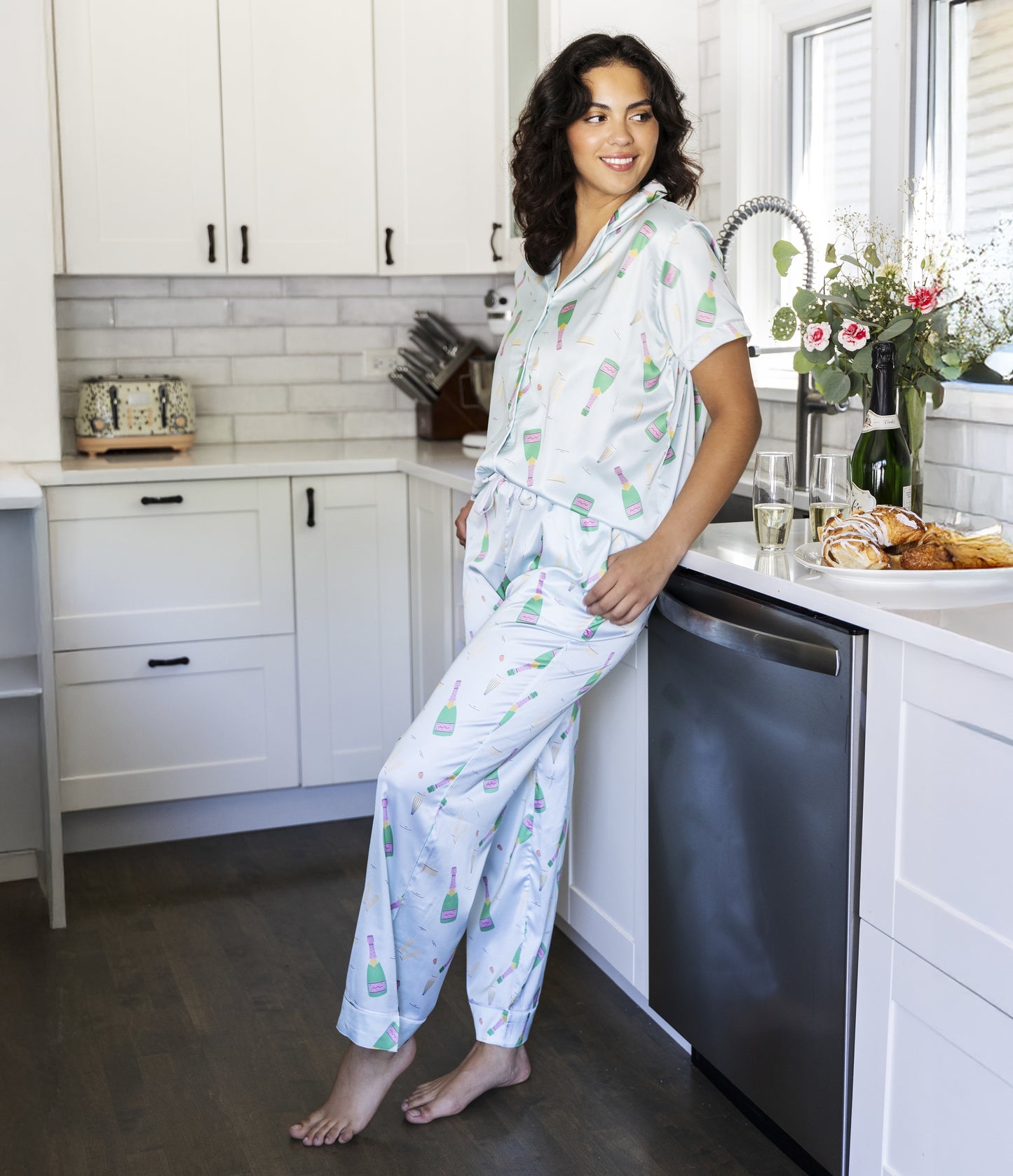 Boots & Bubbles Satin Pajama Pants