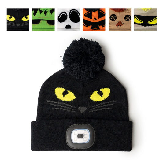 Halloween Kids Rechargeable LED Pom Hat