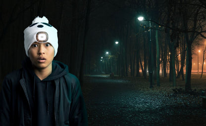 Halloween Kids Rechargeable LED Pom Hat
