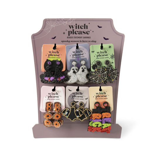 Witch Please Beaded Statement Earrings