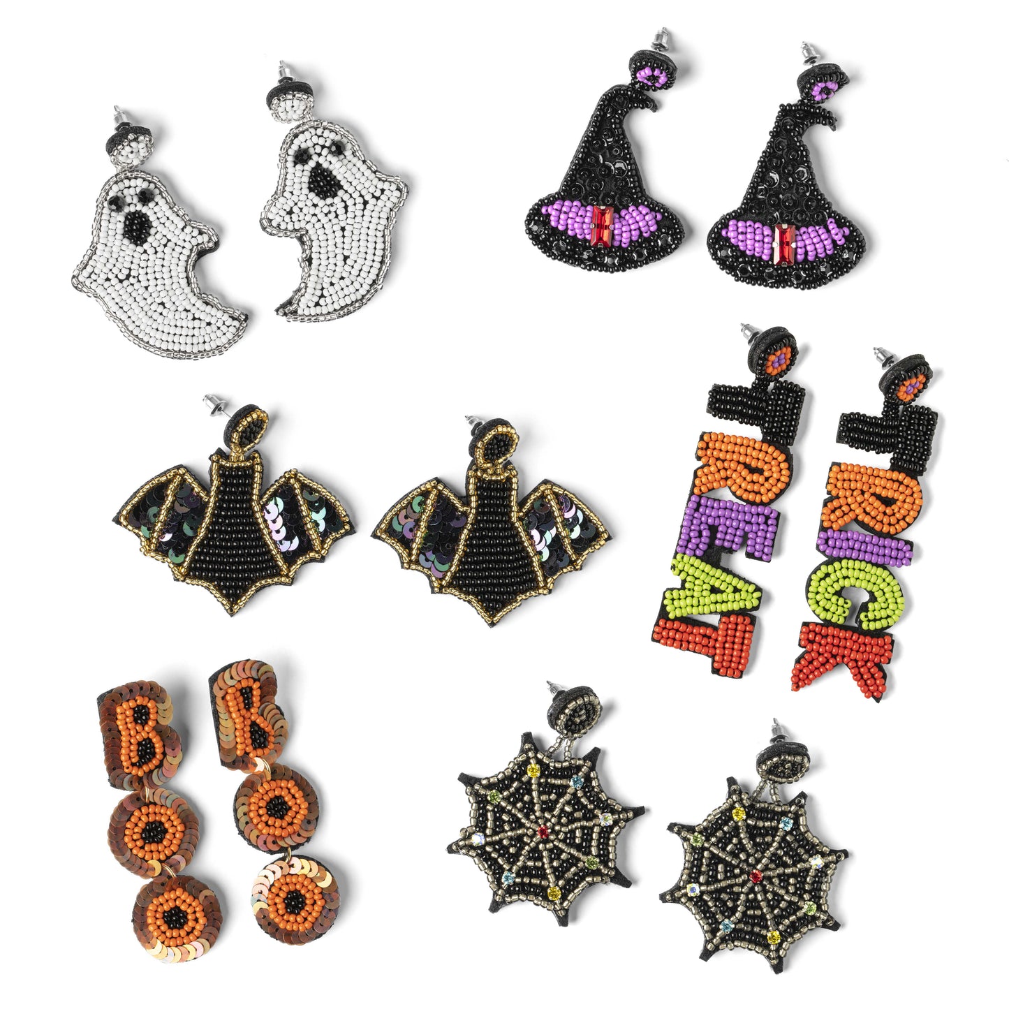 Witch Please Beaded Statement Earrings